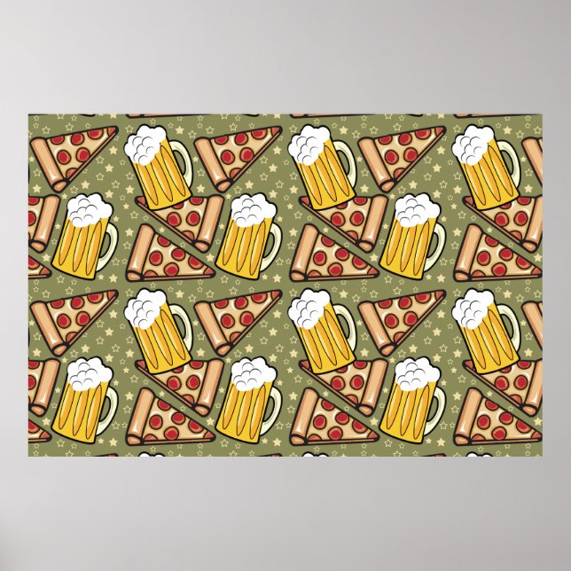 Öl och Pizza Älskare Poster (Framsidan)