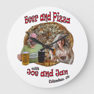 Öl och Pizza med Joe och Jan - Wall Clock Stor Klocka