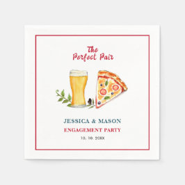 Öl och Pizza Perfekt Pair-Förlovningsfest Pappersservett