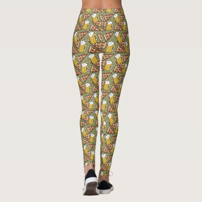 Öl- och Pizzamönster Leggings (Baksida)