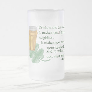 Öl och Shamrock/Irish Sayed Frostat Ölglas