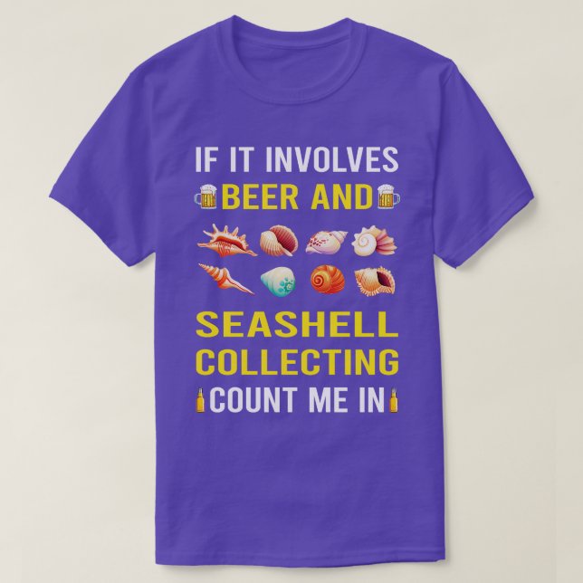Öl och sjögränssnitt som samlar in Seashells Sea S T Shirt (Design framsida)