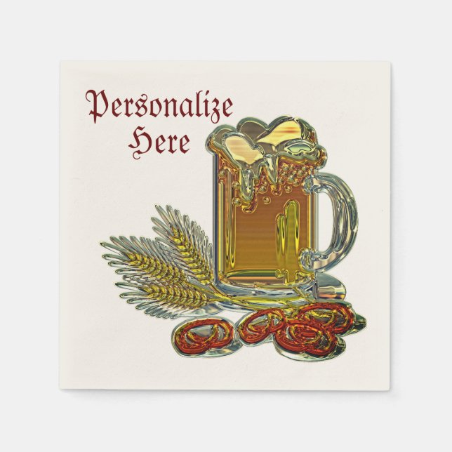 Öl och sötsaker oktoberfest pub pub pappersservett (Framsidan)