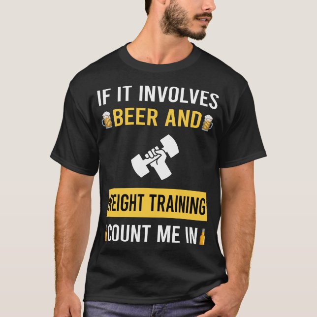 Öl Och Träning Med Vikter T Shirt (Framsida)