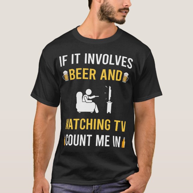 Öl och TV-tittande T Shirt (Framsida)