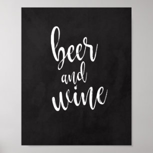 Öl och vin-krita 8x10 bröllopsskylt poster