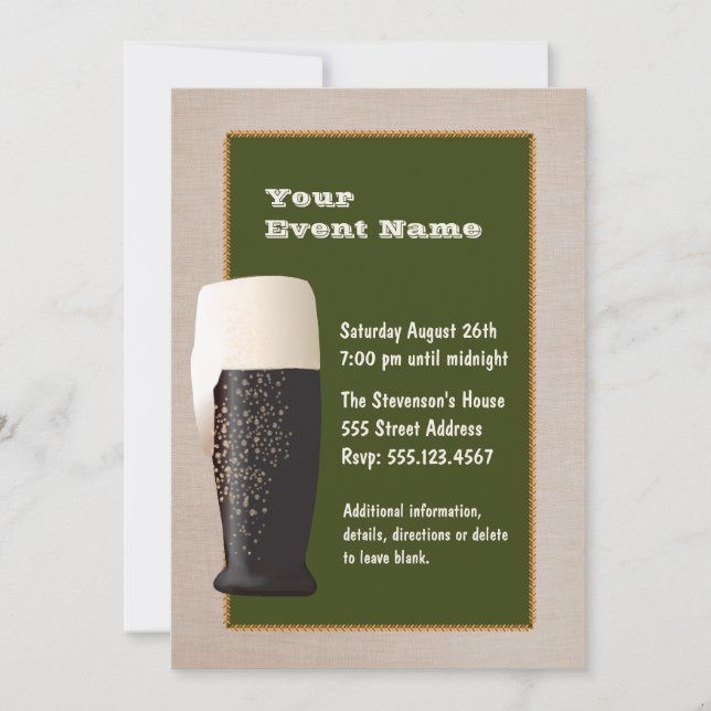 Öl på förslagsinfordran inbjudningar (Framsida)