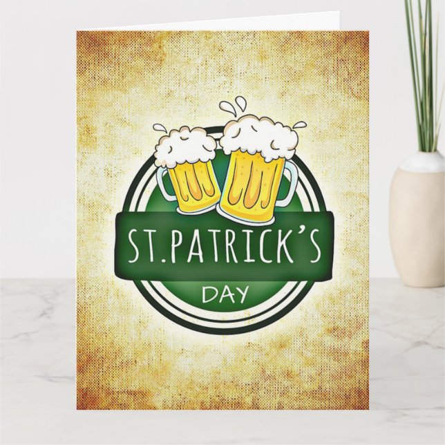 Öl på St. Patricks dag Kort (Framsida)