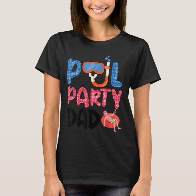 Ol Party Dad Fun With Floatie And Trocal Vibes Fat T Shirt (Framsida)
