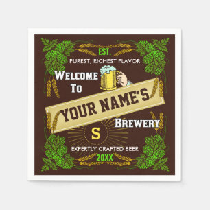 Öl, Personlig Namn  Skutt Barley Pub Pappersservett