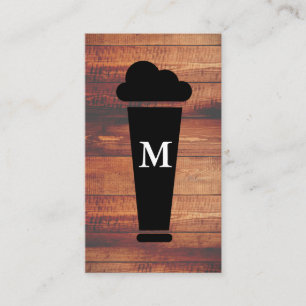 Öl Rustic Wood Square Inslag med Monogram Visitkort