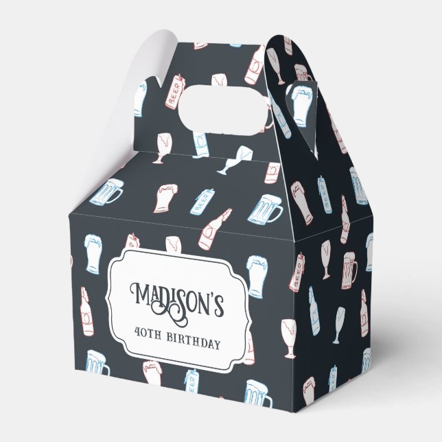 Öl Rustik Handritad Whimsical Öl Fest Tema Presentaskar (Framsidan Sidan)