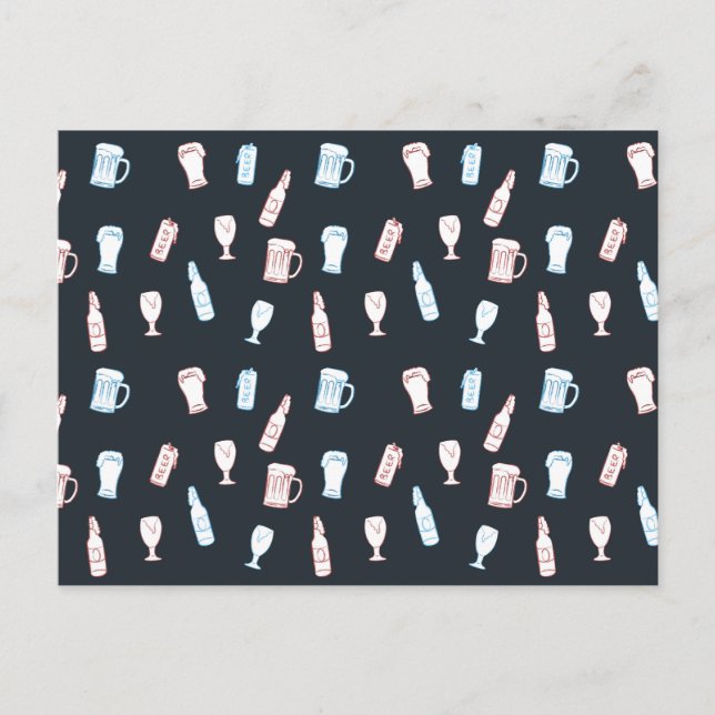 Öl Rustik Handritad Whimsical Öl Fest Tema Vykort (Framsida)