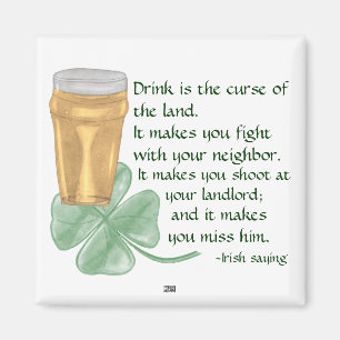 Öl & Shamrock/irländsk ordstävmagnet Magnet