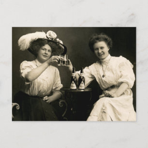 Öl som 1905 dricker flickavänner vykort