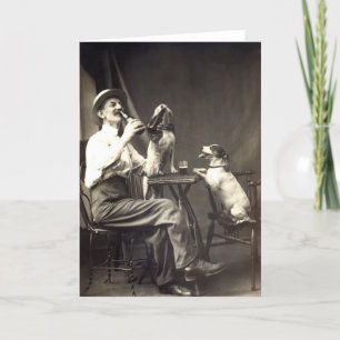 Öl som 1905 dricker hundar kort