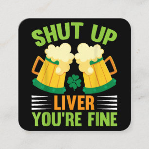 Öl som dricker Saint Patricks Dag Häng upp levern Fyrkantigt Visitkort