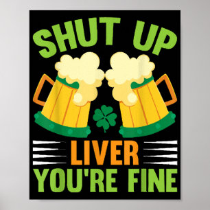 Öl som dricker Saint Patricks Dag Häng upp levern Poster