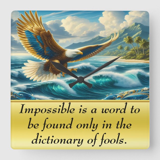 Öl som flyger över havet fyrkantig klocka (Framsida)