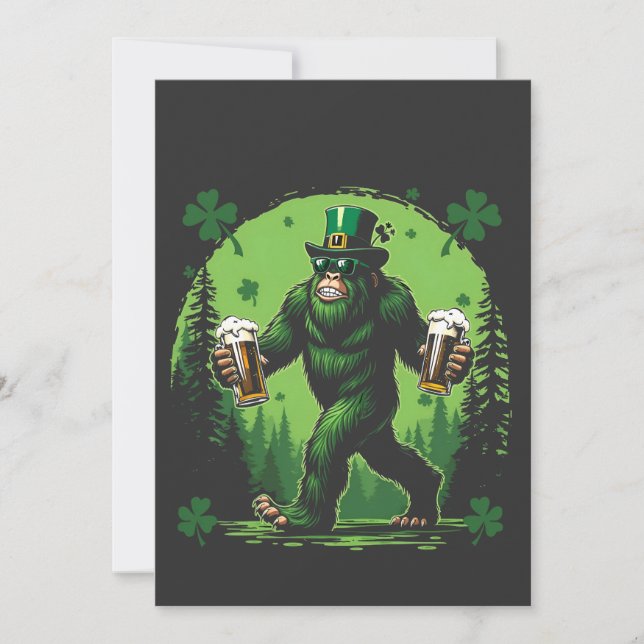 Öl St. Patrick's Day Stor Mat Sasquashe Rolig  Julkort (Framsida)