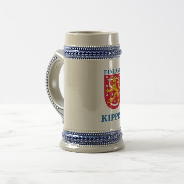 Öl Stein med den finlandssvenska vapenskölden Sejdel (Framsida vänster)