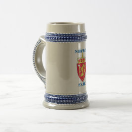 Öl Stein med den norska vapenskölden och SKÅL! Sejdel