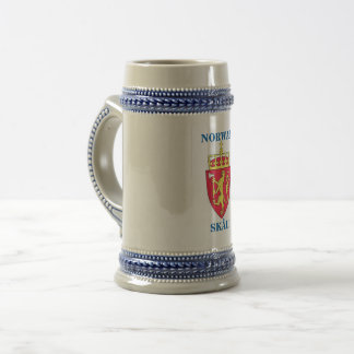 Öl Stein med den norska vapenskölden och SKÅL! Sejdel