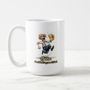 Öl Tänkande Mannens Bränsle Rolig Tecknad Tee Kaffemugg