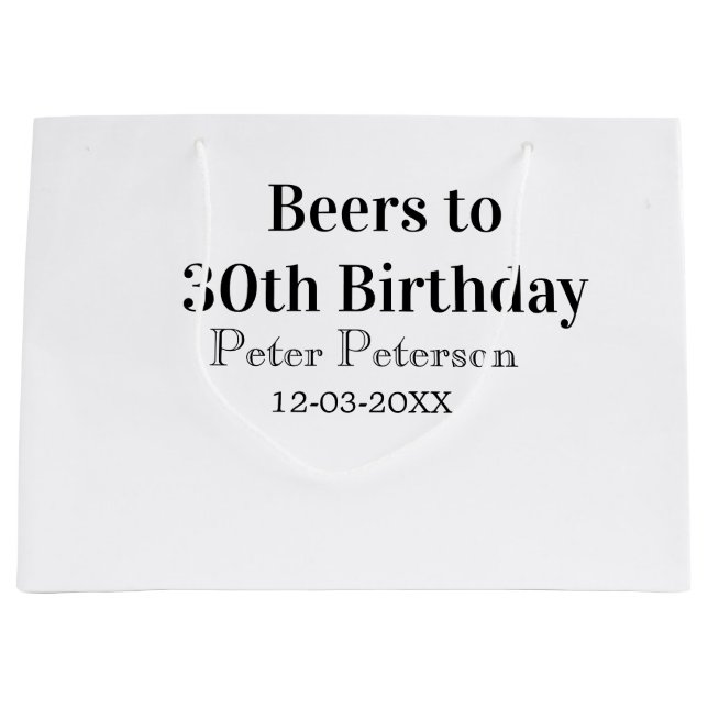 Öl till 30-årsdag namn datum man stilrenEnkel (Framsidan)