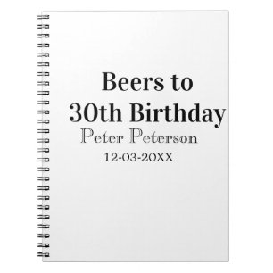 Öl till 30-årsdag namn datum man stilrenEnkel Anteckningsbok