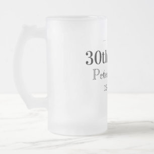 Öl till 30-årsdag namn datum man stilrenEnkel Frostat Ölglas