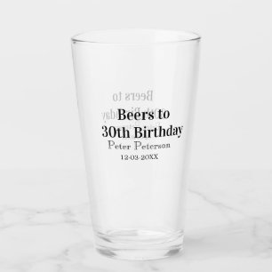 Öl till 30-årsdag namn datum man stilrenEnkel Glaskopp