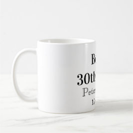 Öl till 30-årsdag namn datum man stilrenEnkel Kaffemugg
