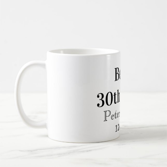 Öl till 30-årsdag namn datum man stilrenEnkel Kaffemugg (Vänster)