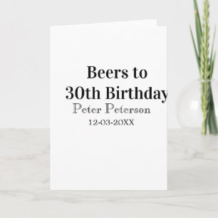 Öl till 30-årsdag namn datum man stilrenEnkel Kort