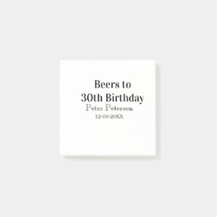 Öl till 30-årsdag namn datum man stilrenEnkel Post-it Block