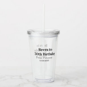 Öl till 30-årsdag namn datum man stilrenEnkel Take Away Mugg