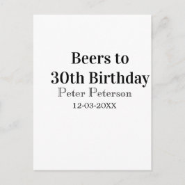 Öl till 30-årsdag namn datum man stilrenEnkel Vykort