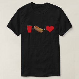 öl + varmkorvar = kärlek t-shirt