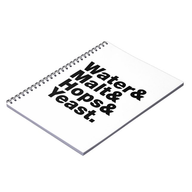 Öl = Vatten & malt & Skutt & jäst. Anteckningsbok Med Spiral (Vänstra Sidan)