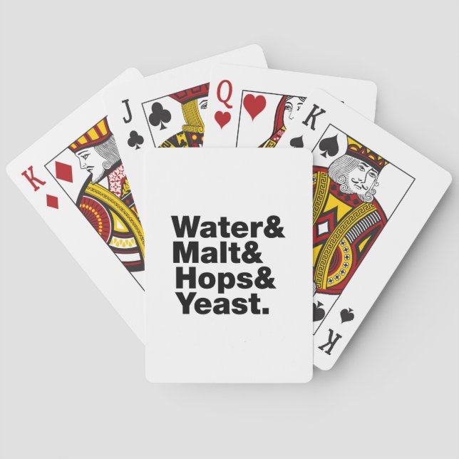Öl = Vatten & malt & Skutt & jäst. Casinokort (Baksidan)