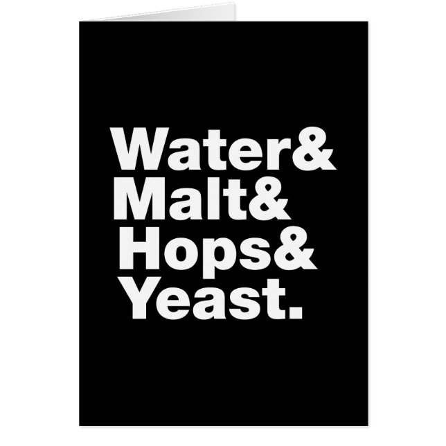 Öl = Vatten & malt & Skutt & jäst. Kort (Framsidan)