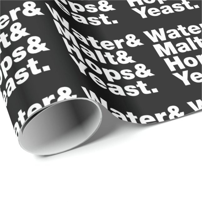 Öl = Vatten & malt & Skutt & jäst. Presentpapper (Rullad Hörn)