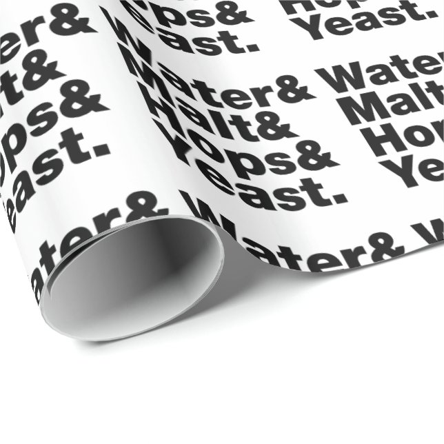 Öl = Vatten & malt & Skutt & jäst. Presentpapper (Rullad Hörn)