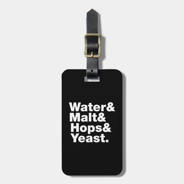Öl = vatten & Malt & skutt & Yeast. Bagagebricka (Vertikal Framsida)