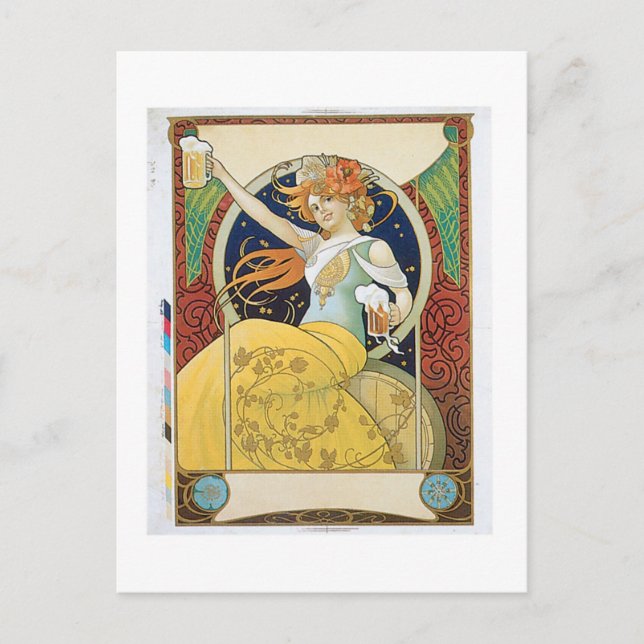 Öl Vintage Drink & Art Vykort (Framsida)