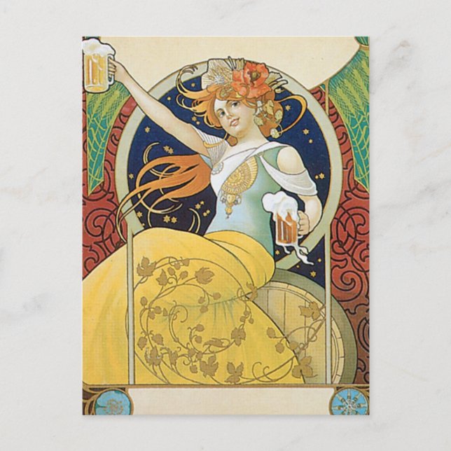 Öl Vintage Drink & Art Vykort (Framsida)