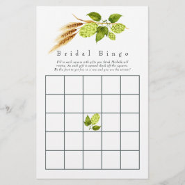 Öl Willow Grönska Guld Geometrisk Bröllop Bingo