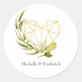 Öl Willow Grönska och Guld Geometrisk Runt Klistermärke