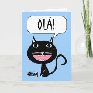 Olá! Hejer Card i portugis-, katt- och fiskben Kort